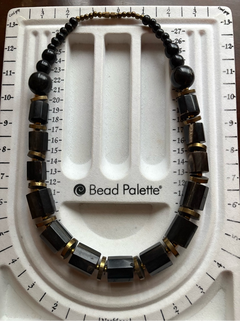 Beaded Black and Gold Statement Necklace